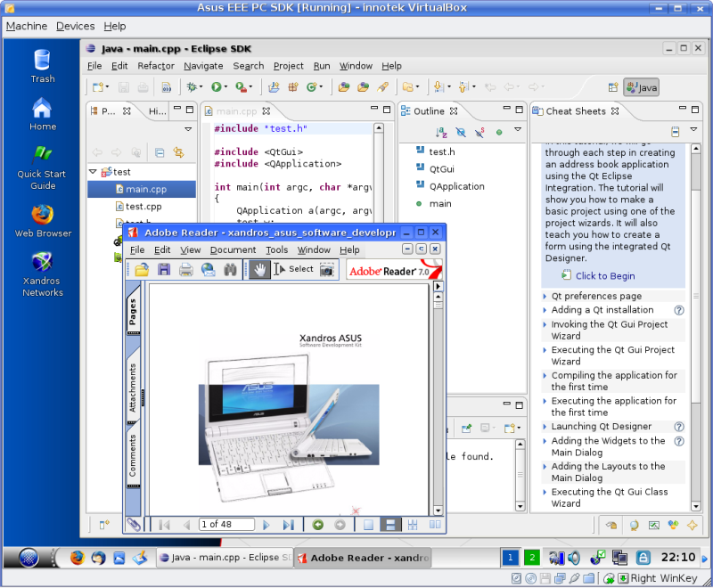 Screenshot of the SDK image in action