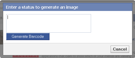 A dialog saying "Enter a status to generate an image"