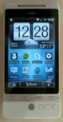 The front of the HTC Hero phone