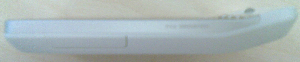 The side of the HTC Hero, showing the distinctive chin