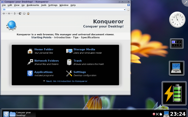 Screenshot of KDE4 running on Kubuntu 7.10