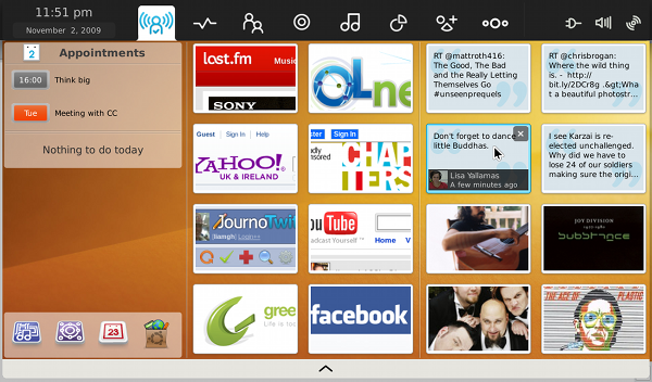 The Ubuntu Moblin Remix user interface