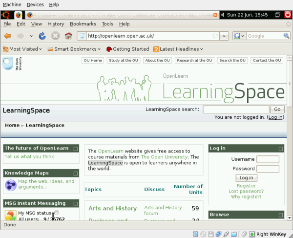 OpenLearn running on Ubuntu Netbook Remix