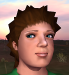 A head shot of an avatar in OpenSim